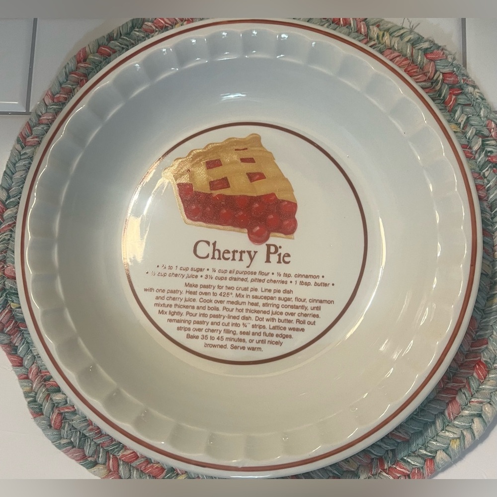 Cherry Pie Recipe Ceramic Pie Dish